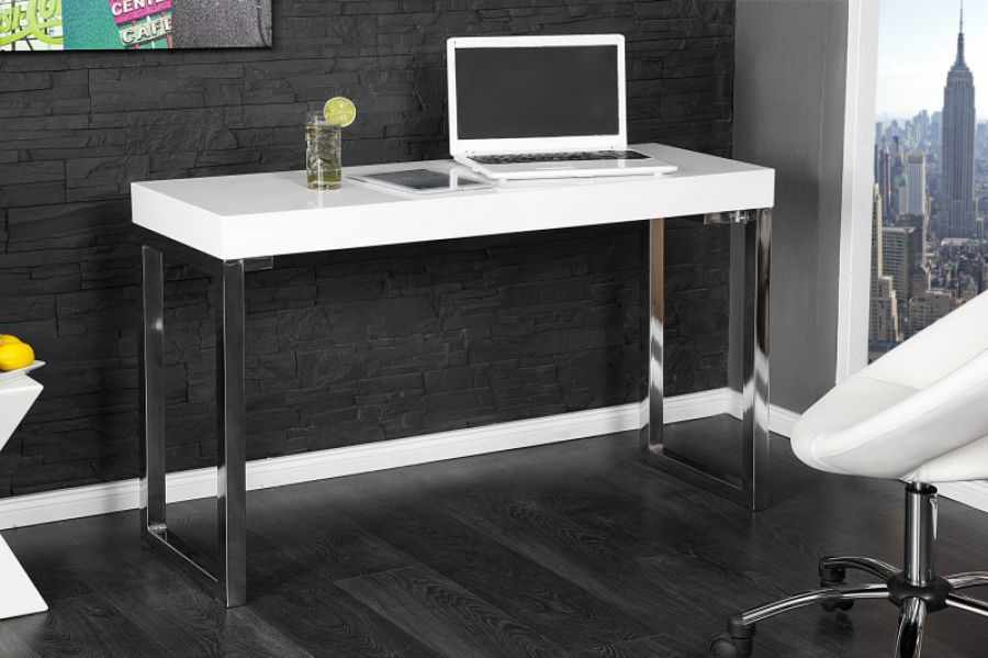 Biurko Konsola Feminiti White Desk 120 białe lakierowane  - Invicta Interior