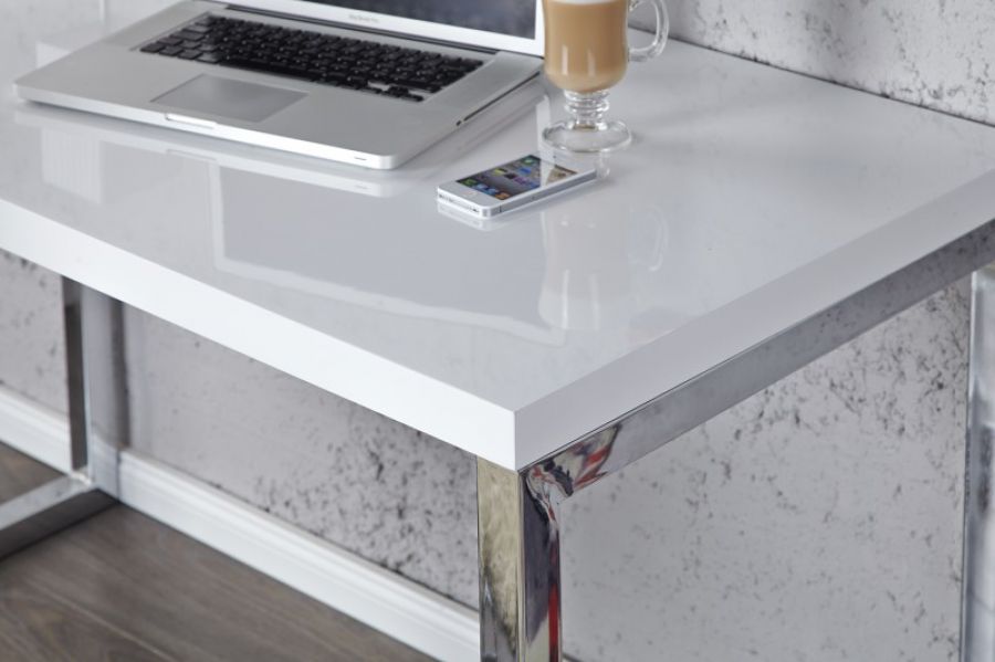 Biurko Laptop Desk białe lakierowane  - Invicta Interior