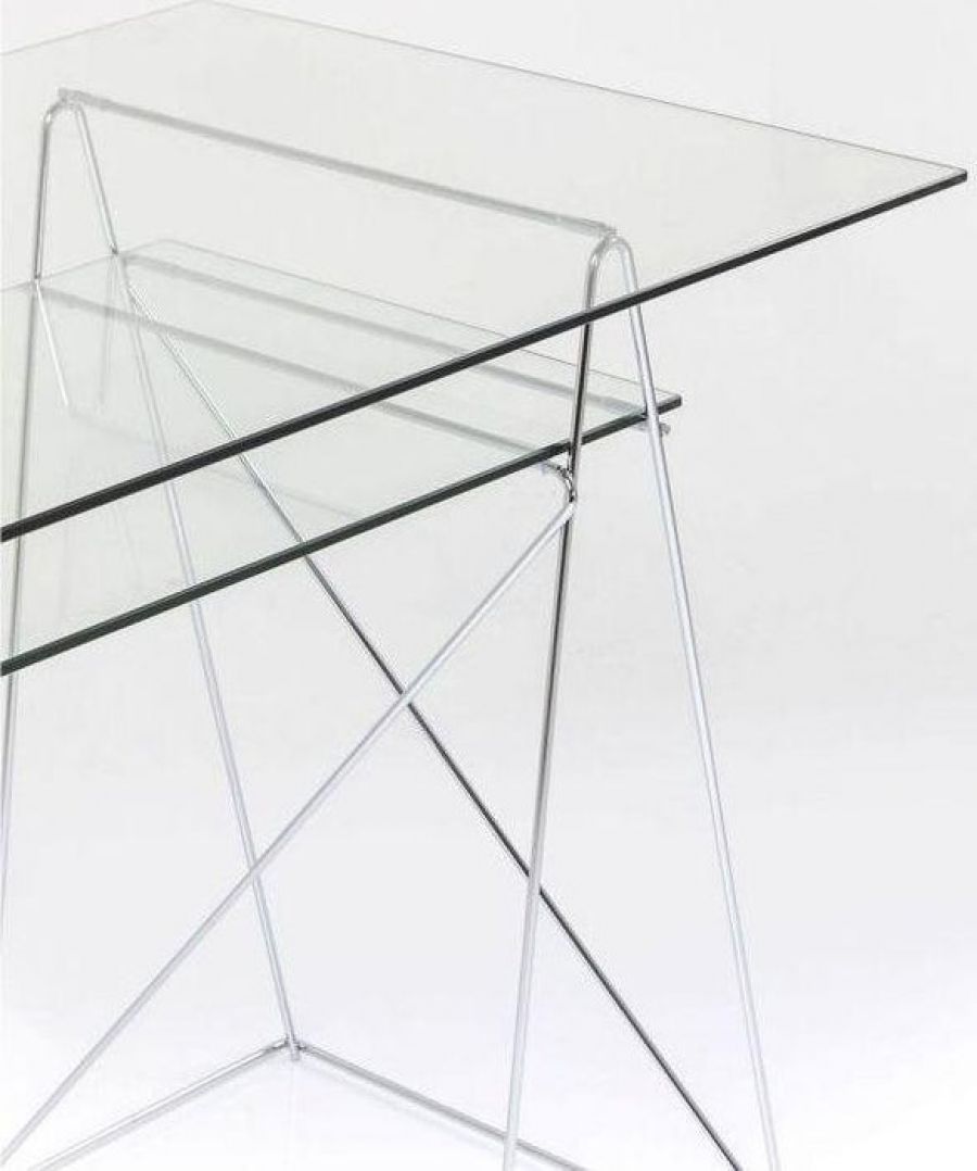 Biurko Polar szklane srebrne - Kare Design