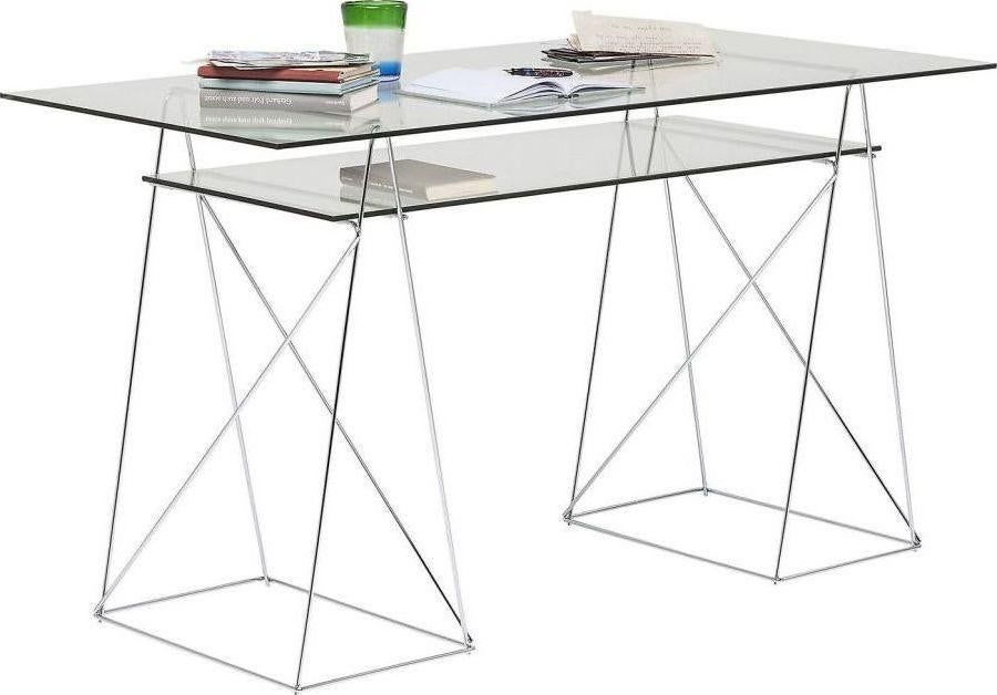 Biurko Polar szklane srebrne - Kare Design