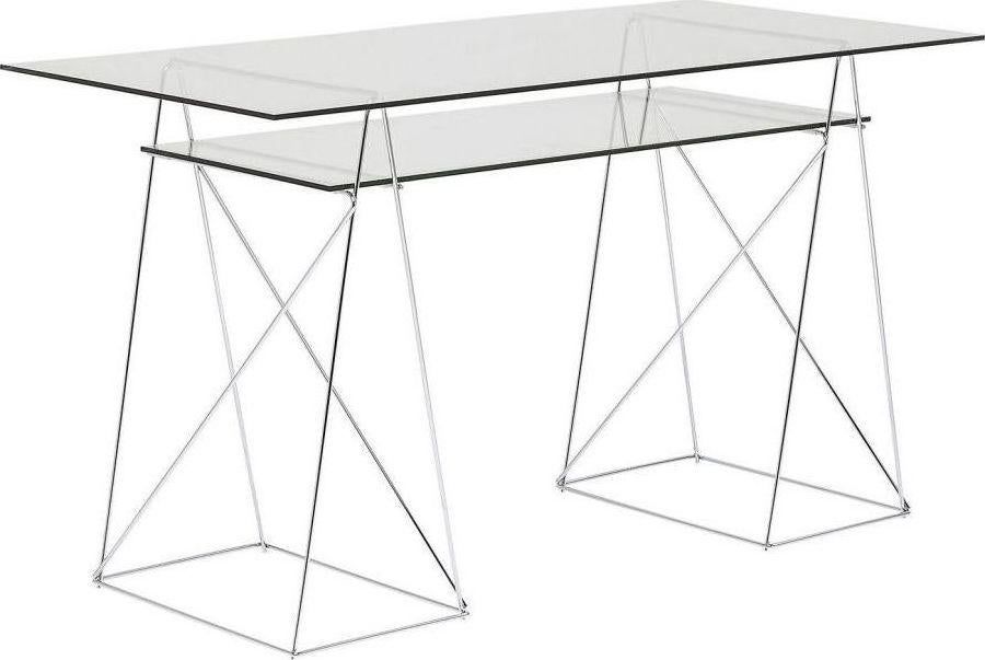 Biurko Polar szklane srebrne - Kare Design
