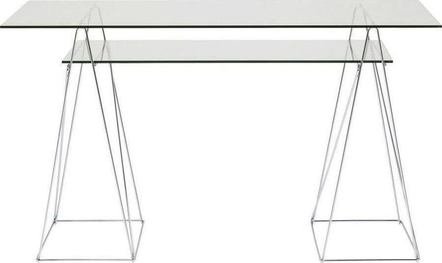 Biurko Polar szklane srebrne - Kare Design