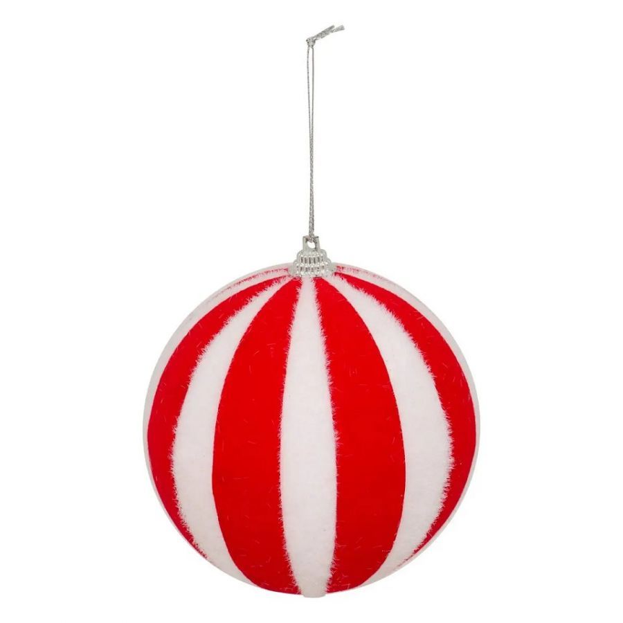 Bombka zawieszka Candy czerwono-biała 