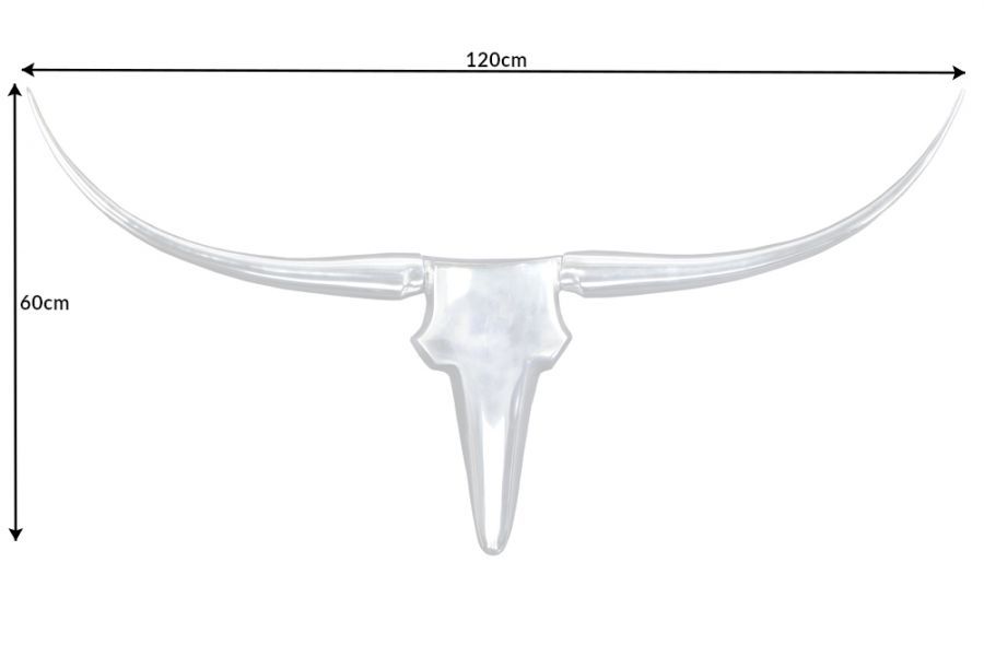 Dekoracja alu Bull srebrna 125 cm  - Invicta Interior