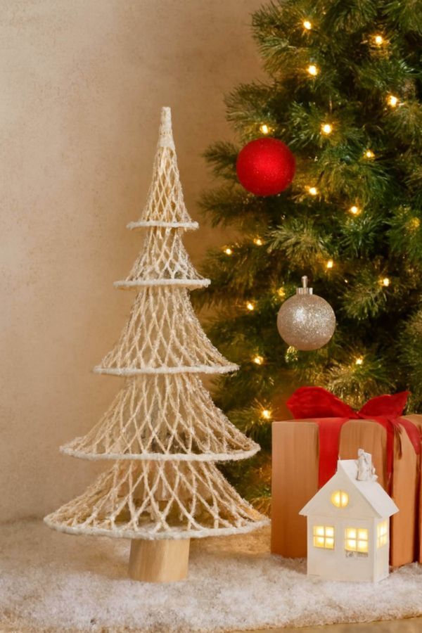 Dekoracja Choinka Makrama creme 110 cm