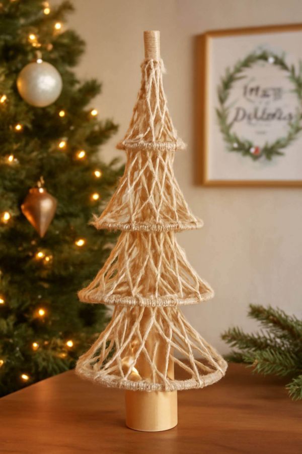 Dekoracja Choinka Makrama creme 73 cm