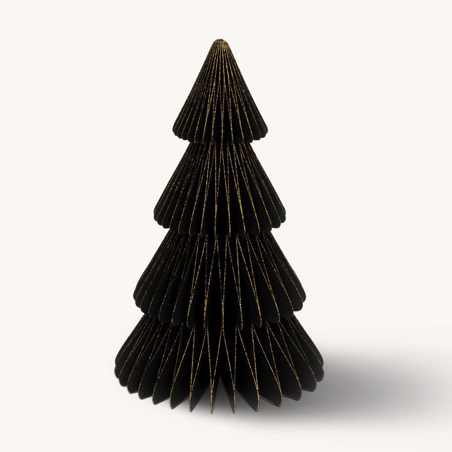 Dekoracja Choinka papierowa origami 30 cm czarna
