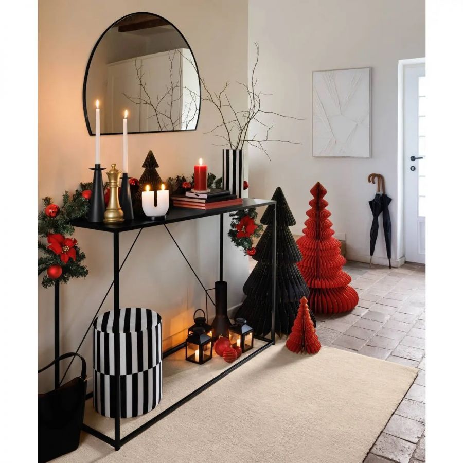 Dekoracja Choinka papierowa origami 30 cm czerwona