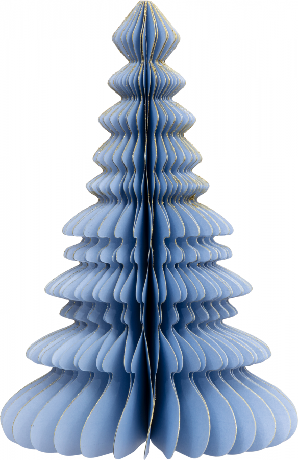 Dekoracja Choinka papierowa origami 30 cm niebieska