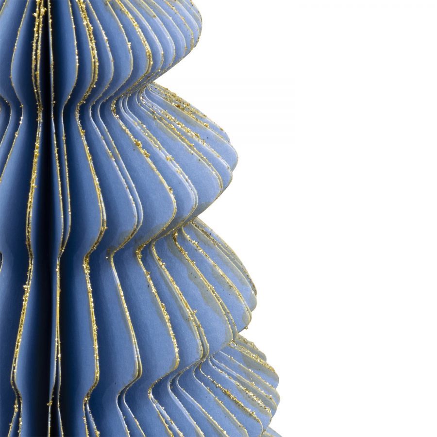 Dekoracja Choinka papierowa origami 30 cm niebieska