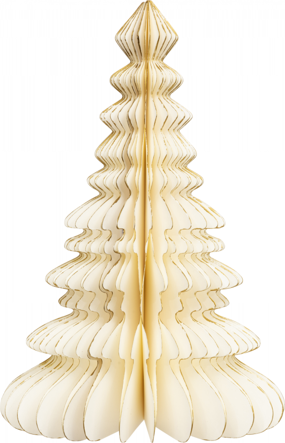 Dekoracja Choinka papierowa origami 30 cm white creme