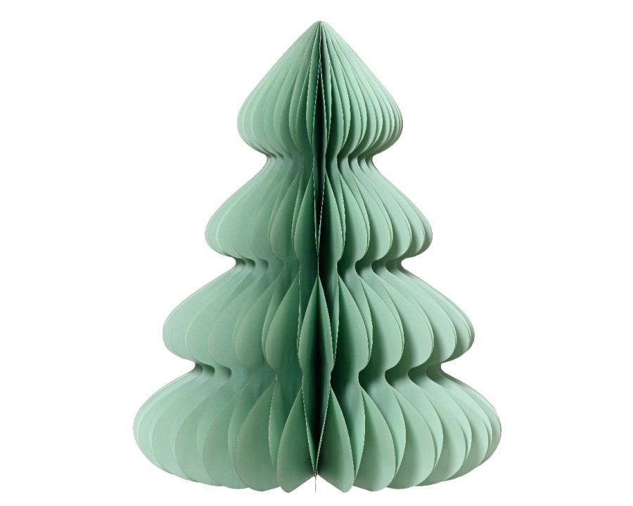 Dekoracja Choinka papierowa składana 60 cm zielona pastelowa