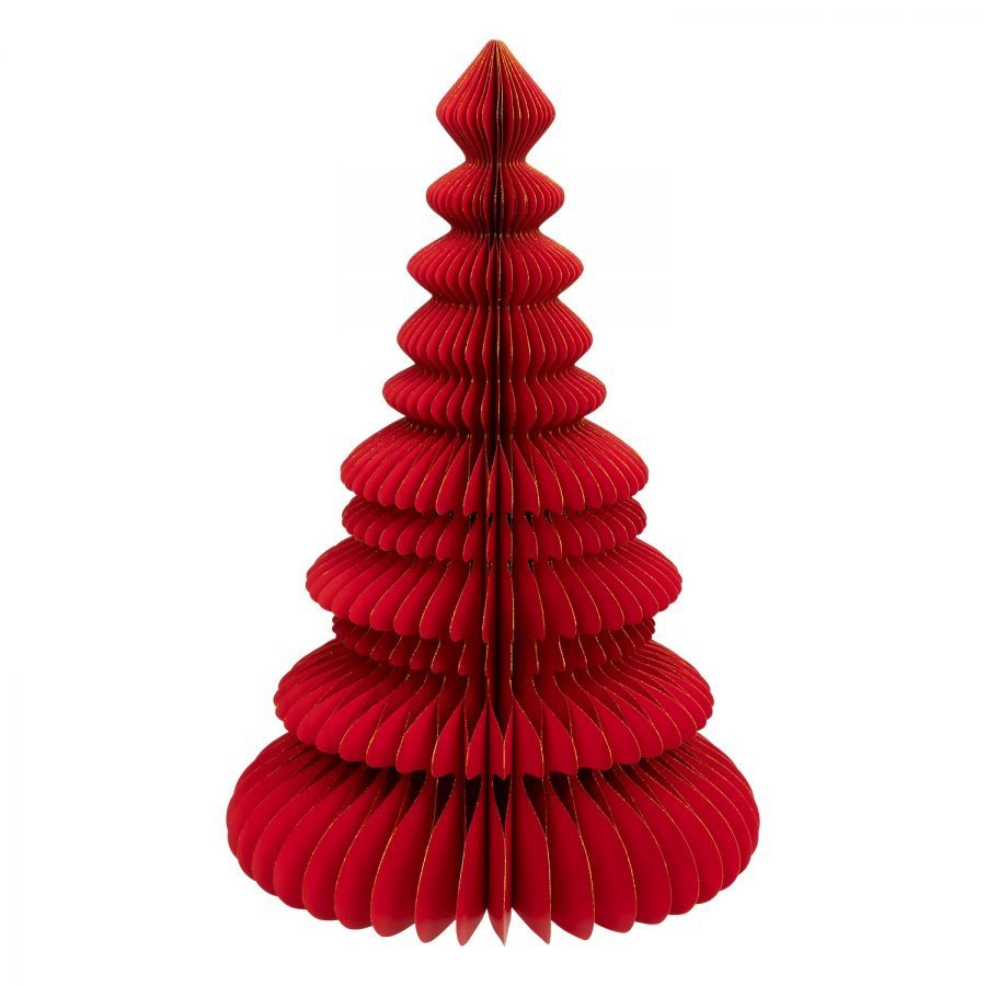 Dekoracja Choinka papierowa składana 90 cm Red
