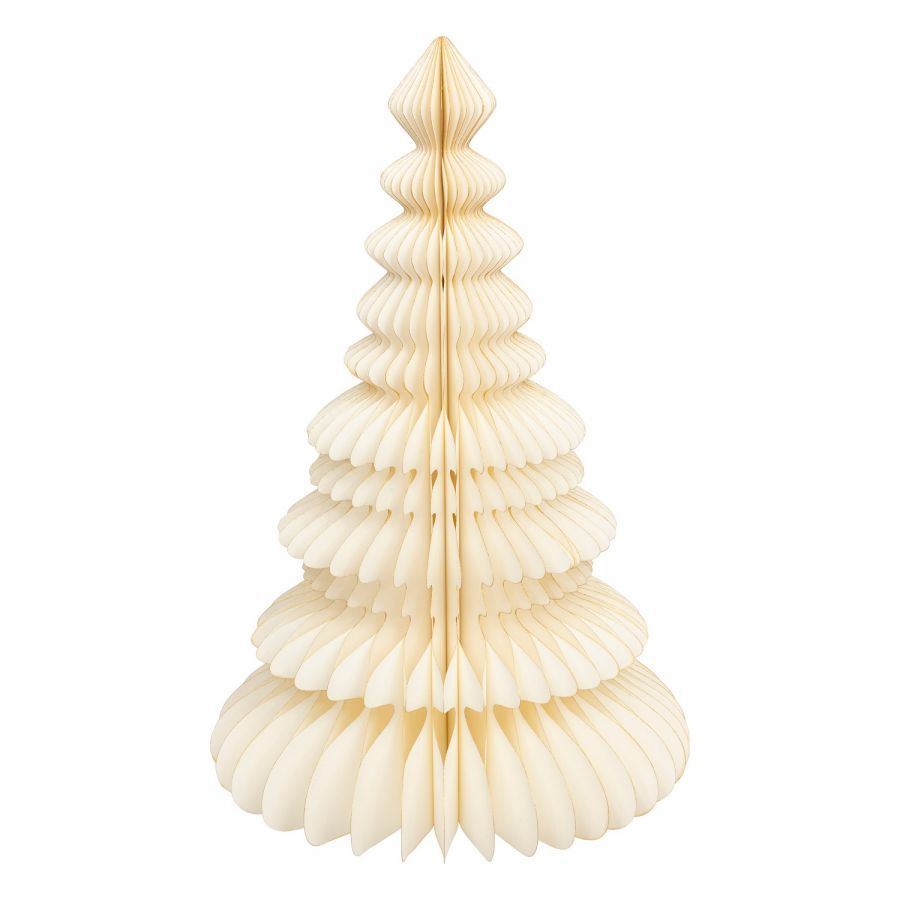 Dekoracja Choinka papierowa składana 90 cm white creme