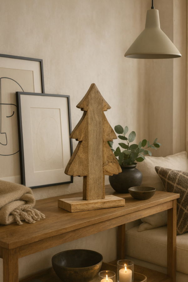 Dekoracja choinka z drewna mango 44 cm