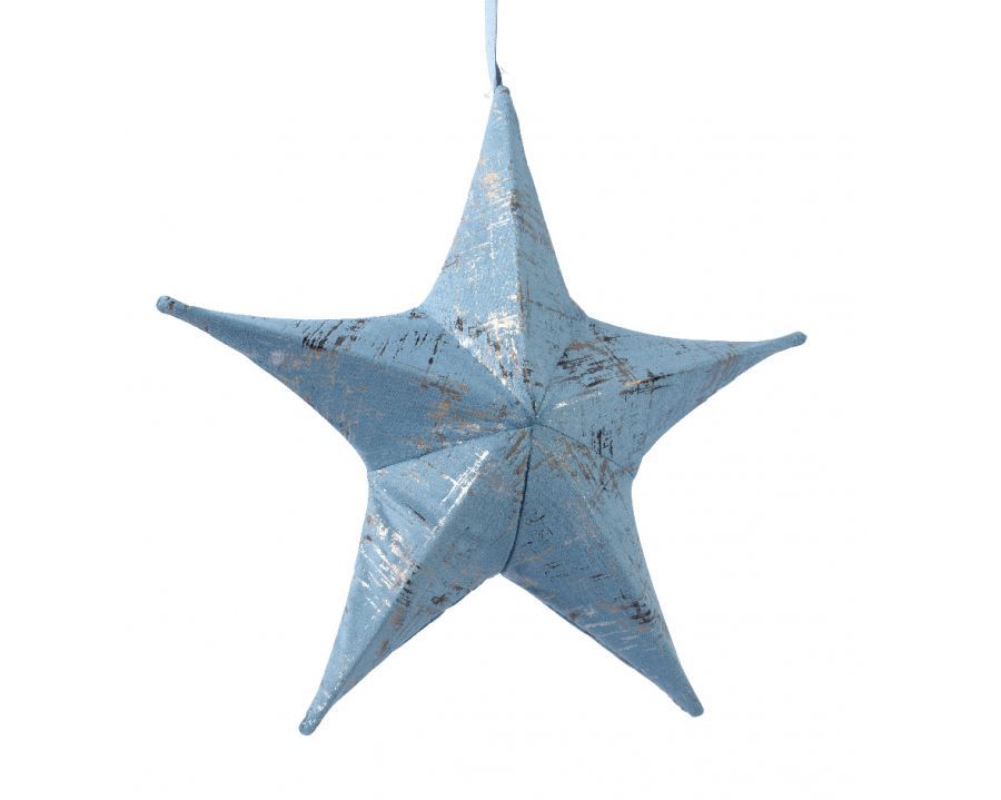 Dekoracja Gwiazda wisząca niebieska 40 cm 