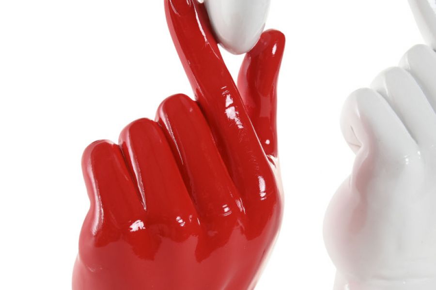 Dekoracja Holding Heart 26 cm biała czerwona - Item International
