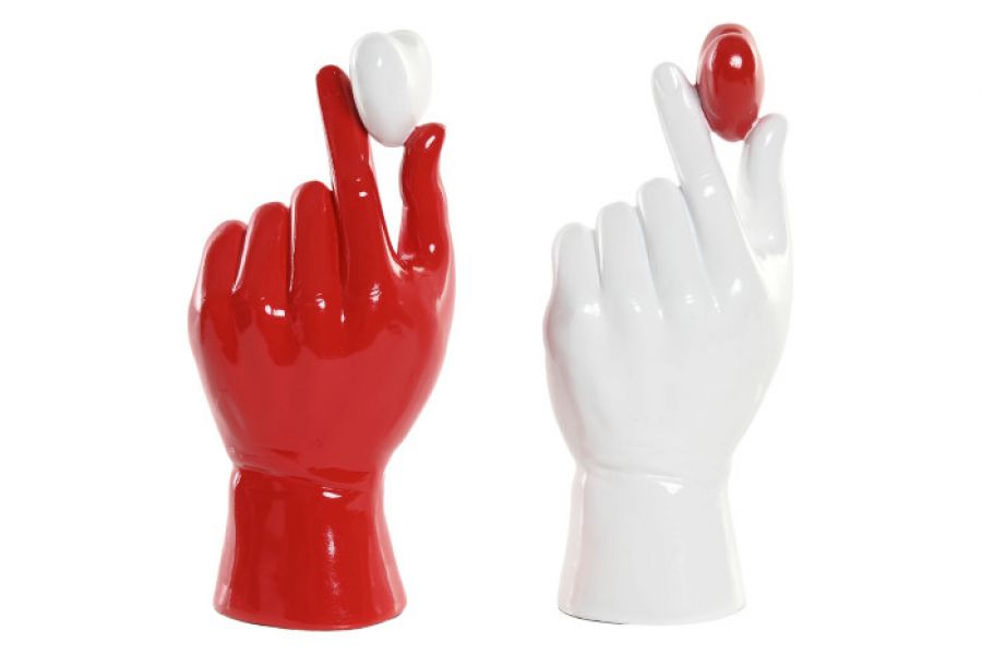 Dekoracja Holding Heart 26 cm biała czerwona - Item International