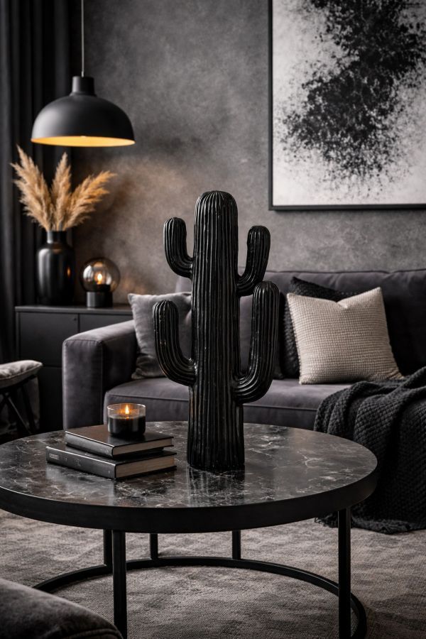 Dekoracja Kaktus czarny 57 cm  - Atmosphera