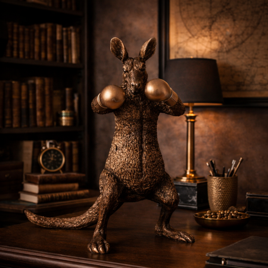 Dekoracja Kangaroo Boxer brązowa 
