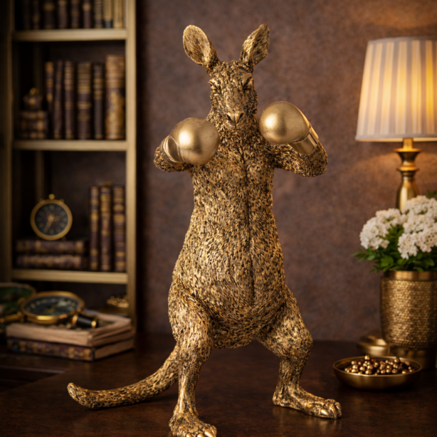 Dekoracja Kangaroo Boxer złota