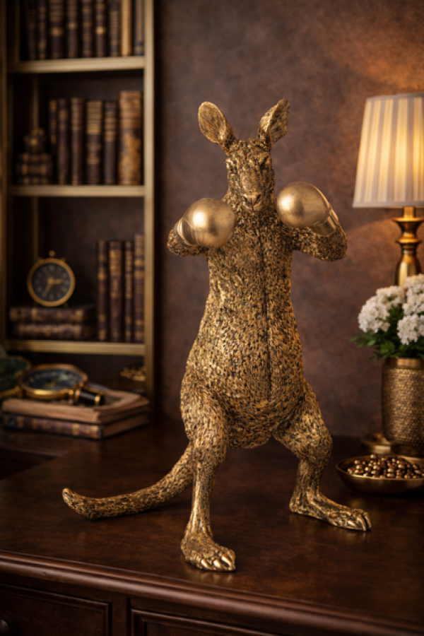 Dekoracja Kangaroo Boxer złota