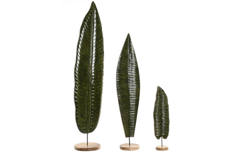 Dekoracja Liście lakierowane z drewna mango zestaw 110 cm - Item International