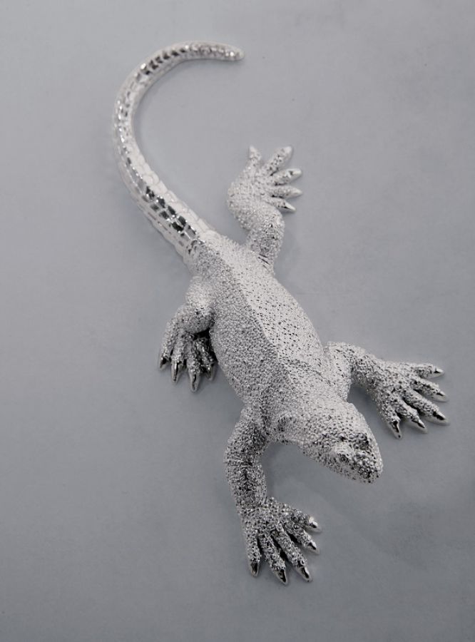 Dekoracja Lizard Jaszczurka srebrna small  - Kare Design