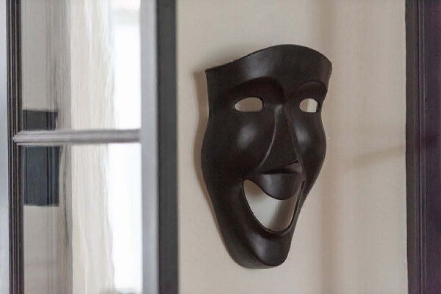 Dekoracja ścienna designerska Maska czarna