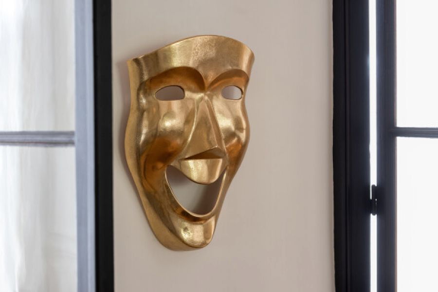 Dekoracja ścienna designerska Maska złota