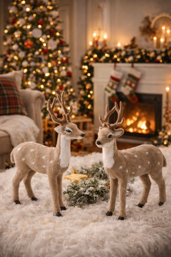 Dekoracja świąteczna Jeleń mały szary