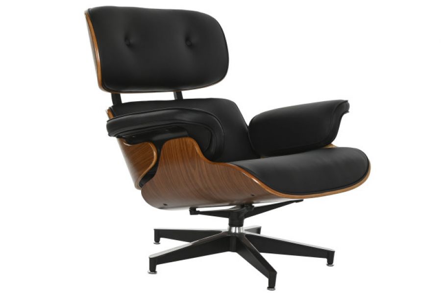 Designerski fotel Lounge Look z podnóżkiem - Item International