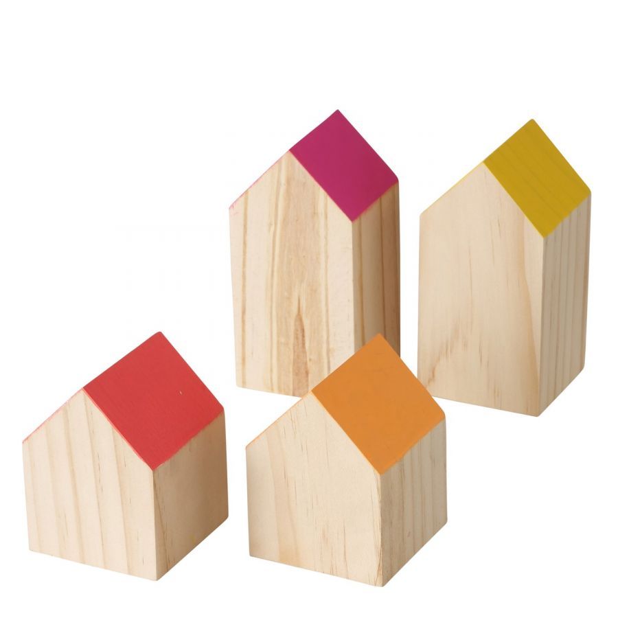 Domki drewniane dekoracyjne zestaw 4 szt - Boltze