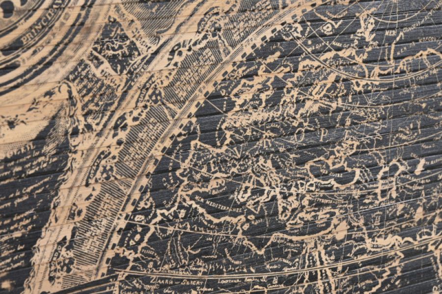 Drewniana Mapa Świata Vintage 149x105 cm