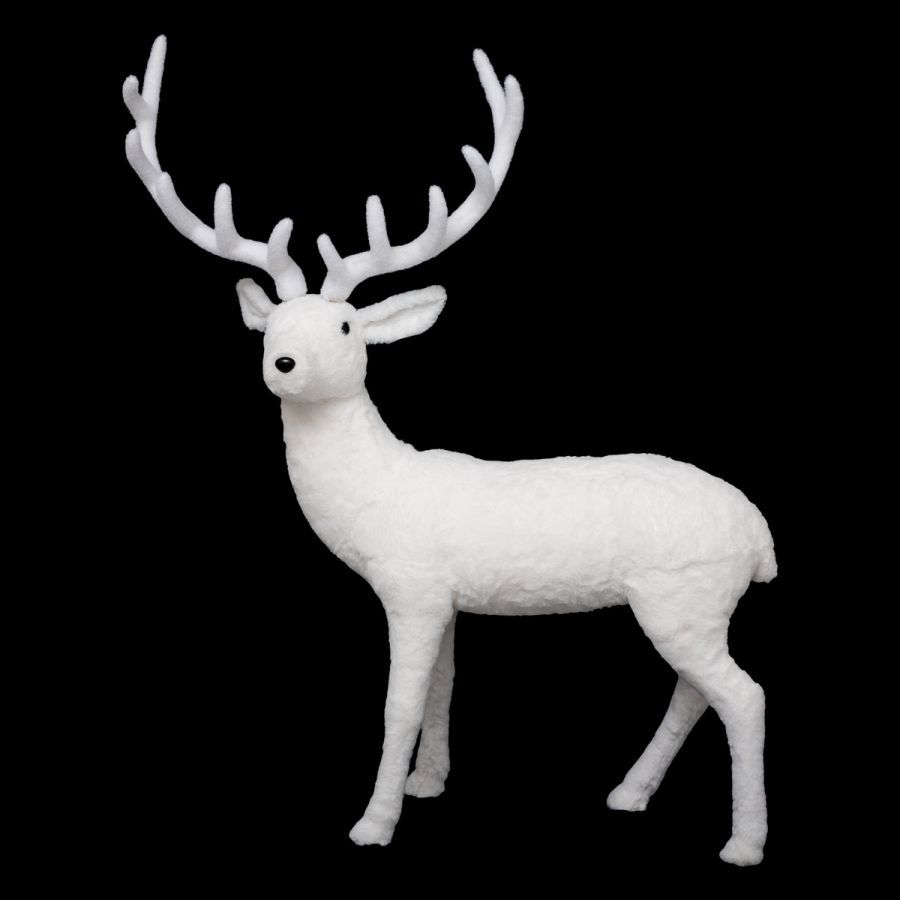 Duży biały renifer 116cm 