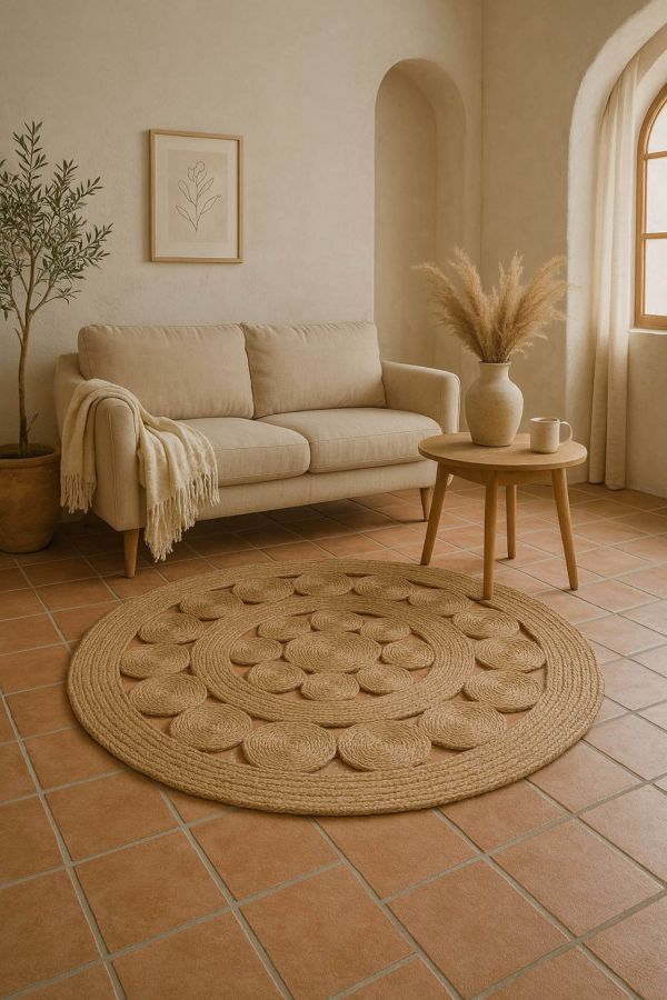 Dywan Boho ażurowy z juty 120cm - Koopman