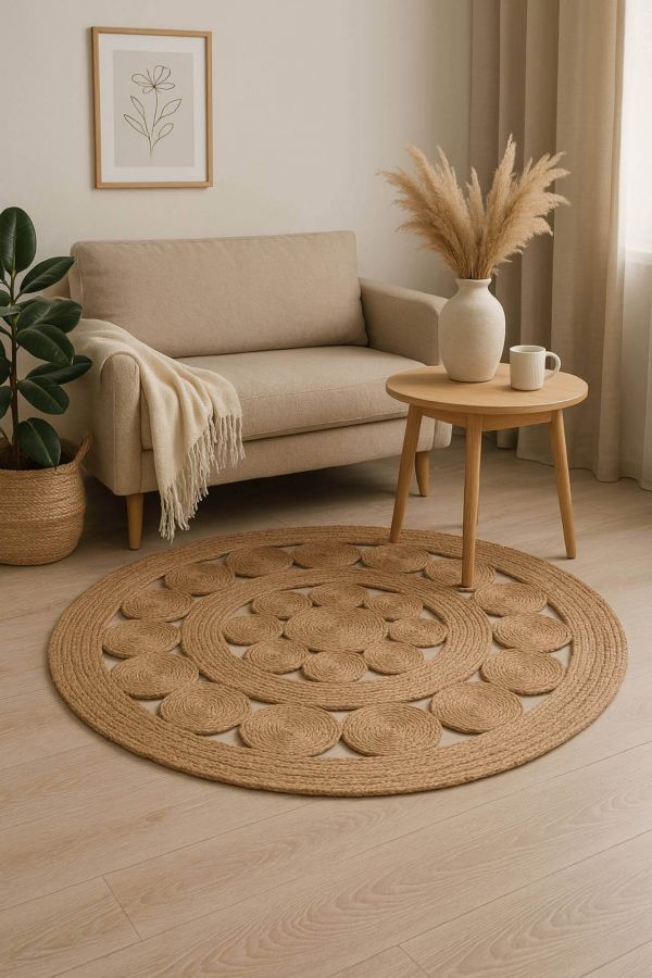 Dywan Boho ażurowy z juty 120cm - Koopman