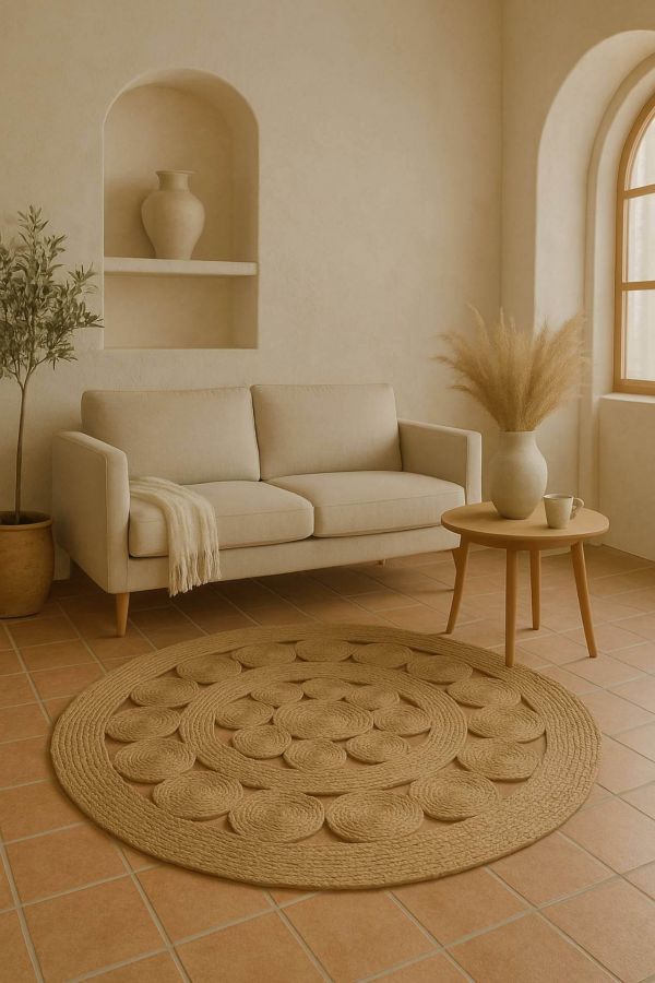 Dywan Boho ażurowy z juty 120cm - Koopman