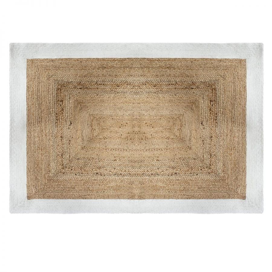 Dywan Boho jutowy 120x170cm z białą obwódką - Atmosphera