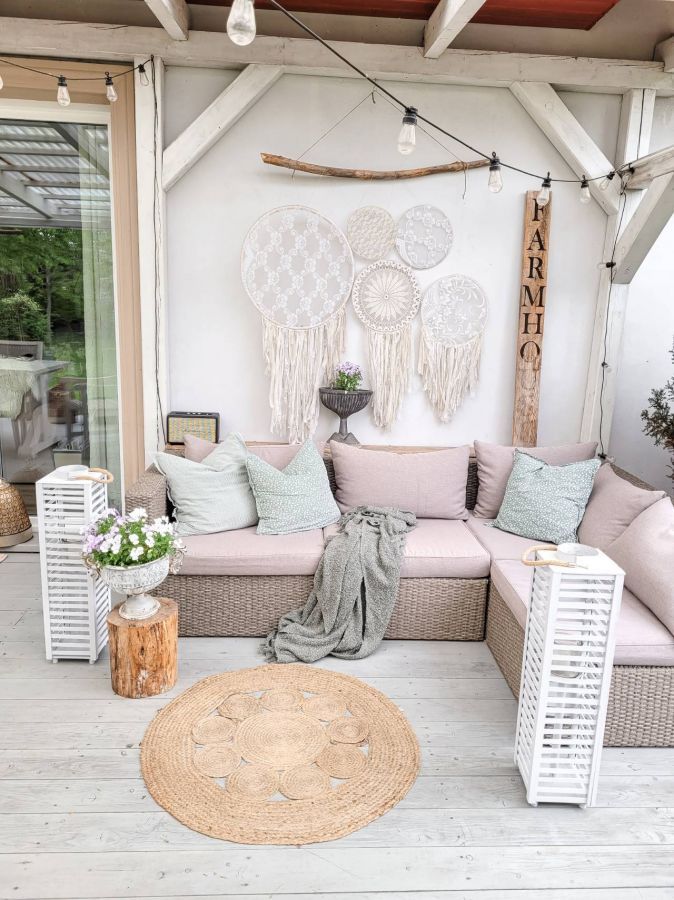 Dywan Boho jutowy ażurowy 120cm