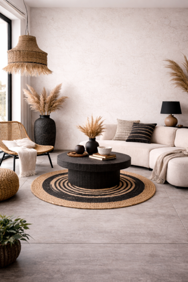 Dywan Boho Whirl czarny - Koopman