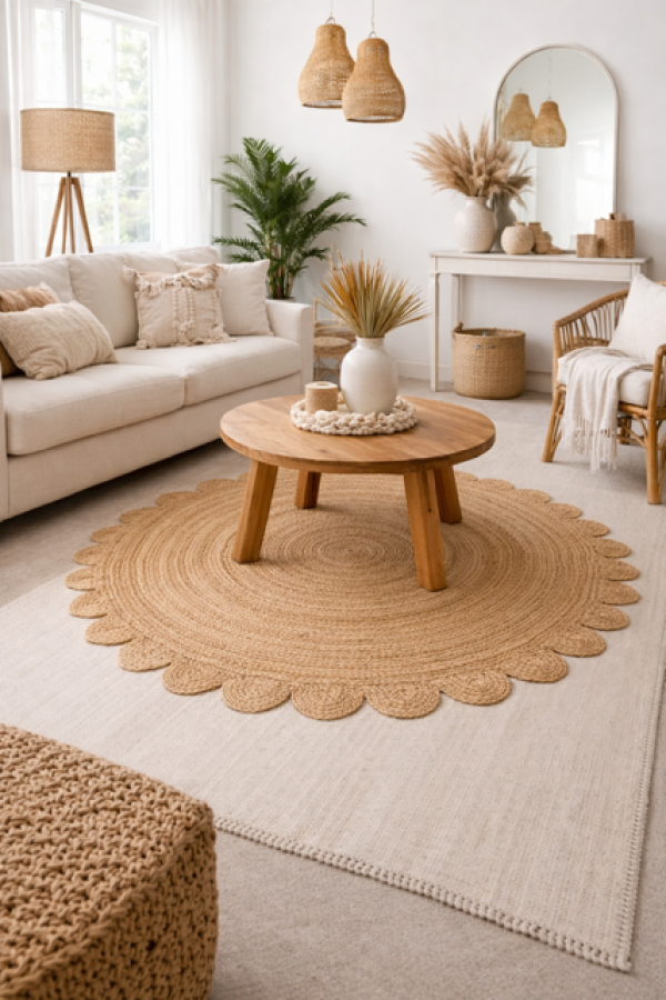 Dywan jutowy okrągły Flower 120 cm  - Item International