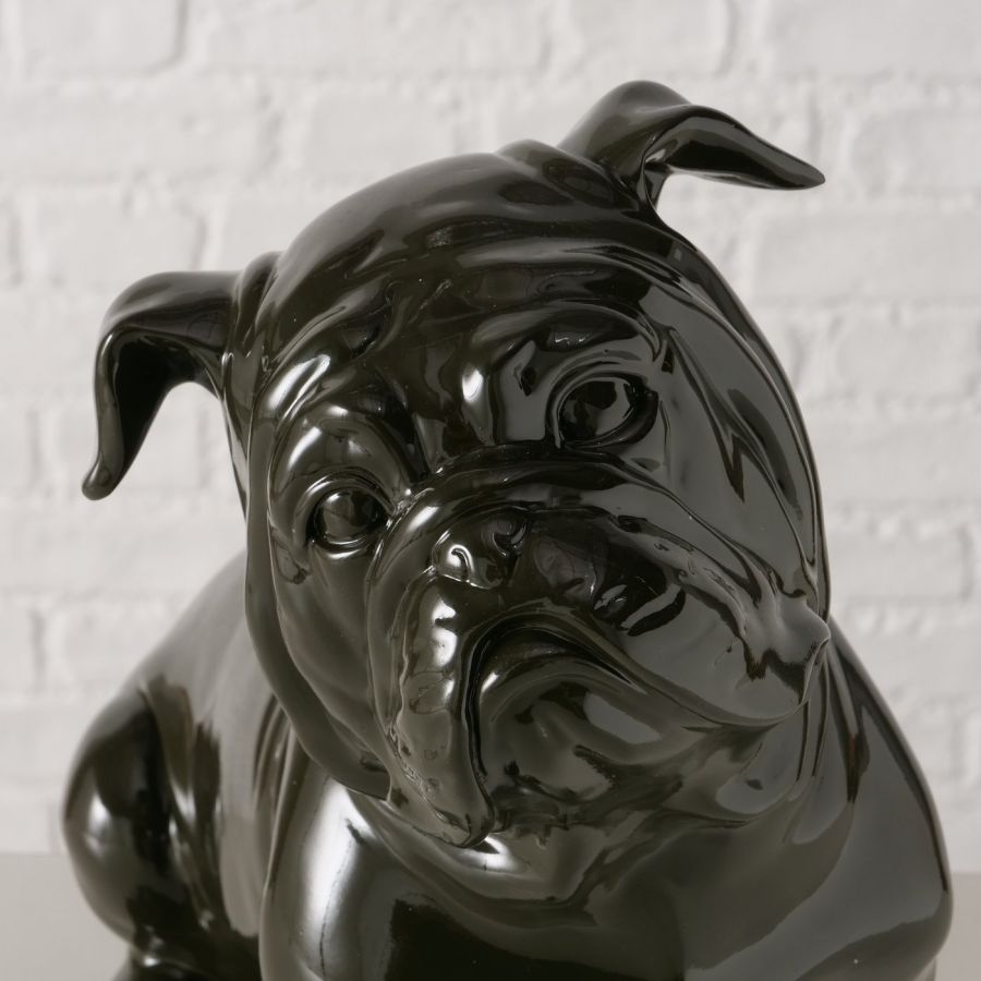 Figura dekoracyjna Bulldog Bully czarny  - Boltze