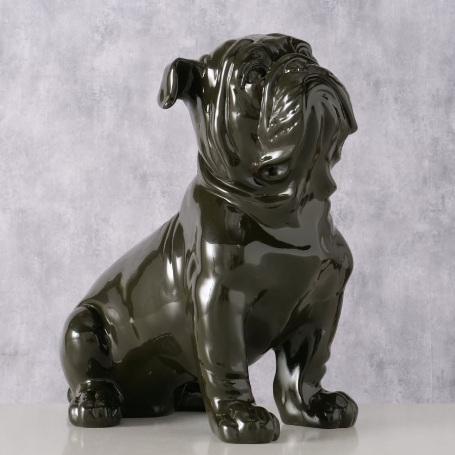 Figura dekoracyjna Bulldog Bully czarny  - Boltze