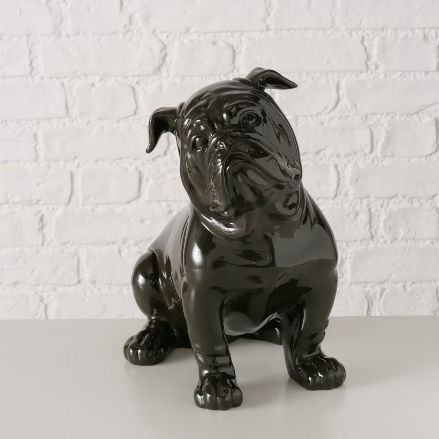 Figura dekoracyjna Bulldog Bully czarny  - Boltze
