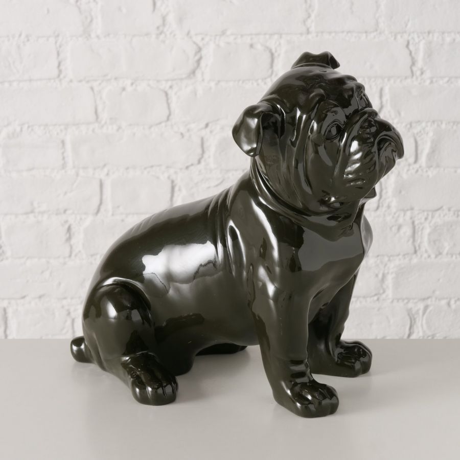Figura dekoracyjna Bulldog Bully czarny  - Boltze