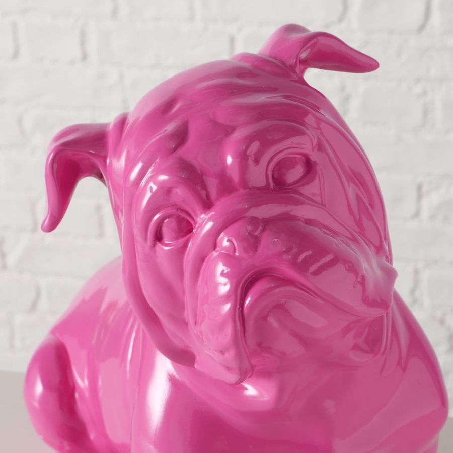 Figura dekoracyjna Bulldog Bully różowy - Boltze