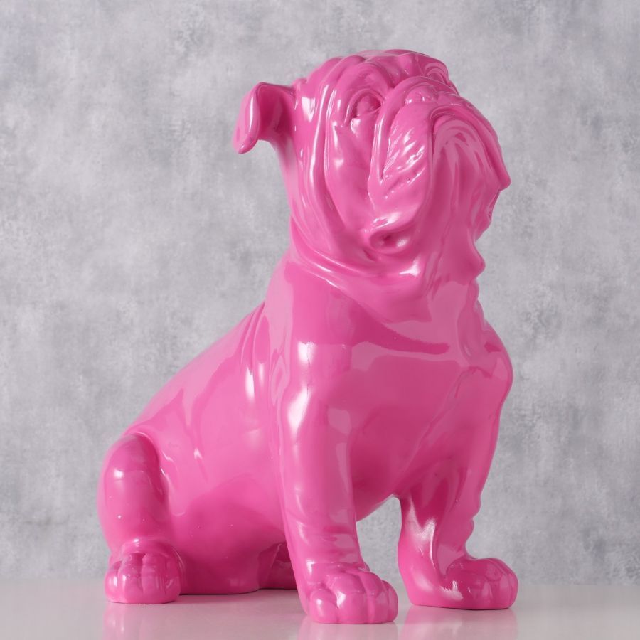 Figura dekoracyjna Bulldog Bully różowy - Boltze