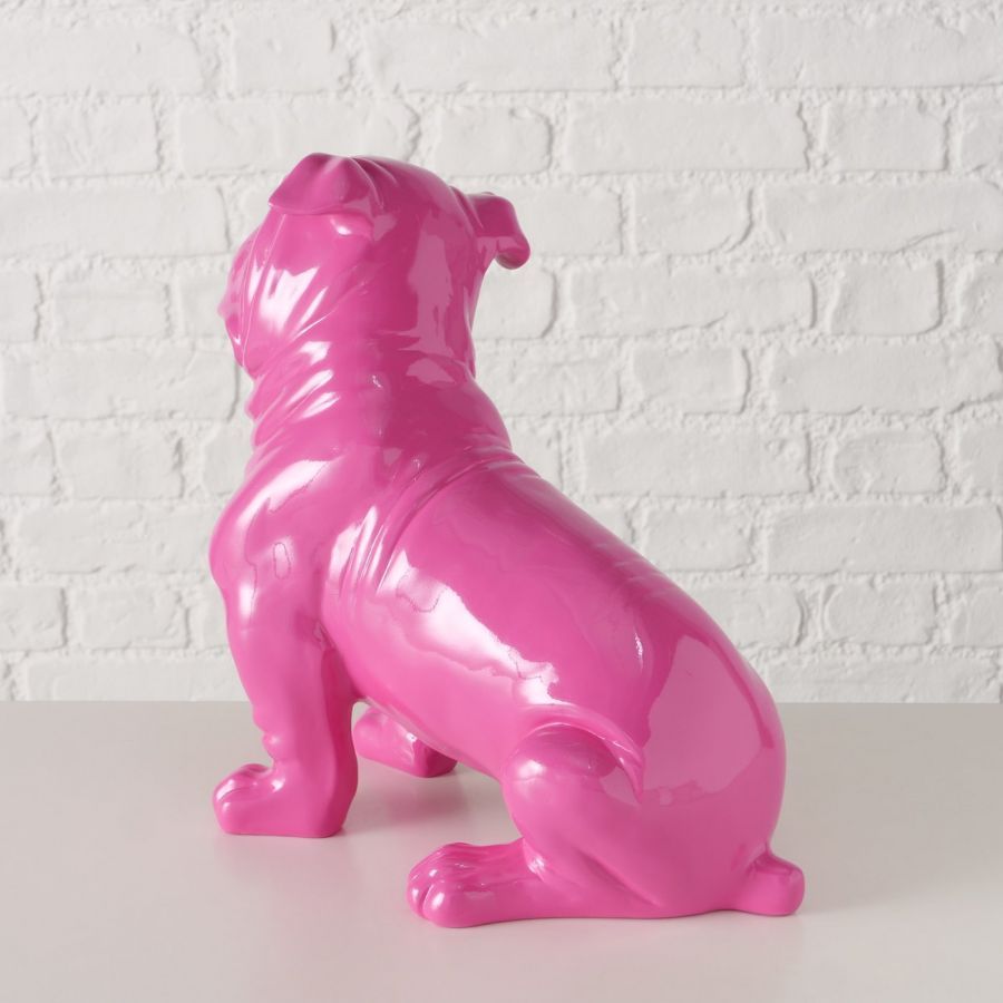 Figura dekoracyjna Bulldog Bully różowy - Boltze