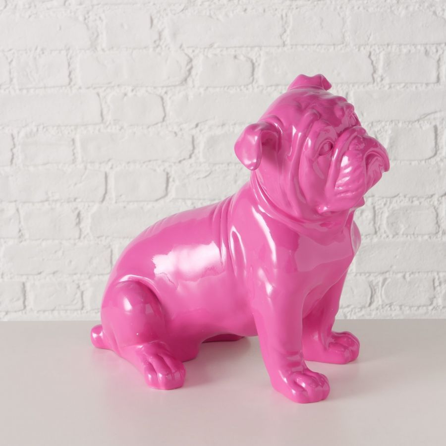 Figura dekoracyjna Bulldog Bully różowy - Boltze